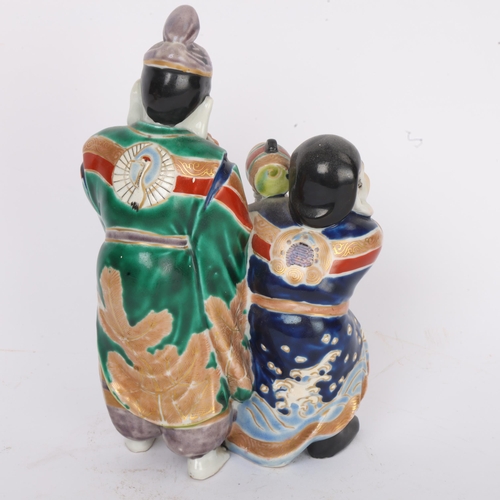 290 - A Japanese Kutani porcelain group, circa 1900, height 20cm