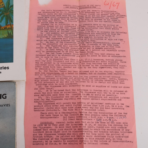 300 - MILITARY INTEREST - a typed letter from the Japanese Prisoner Of War representative, C E Collinge, r... 