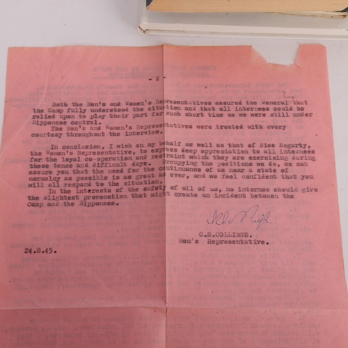 300 - MILITARY INTEREST - a typed letter from the Japanese Prisoner Of War representative, C E Collinge, r... 