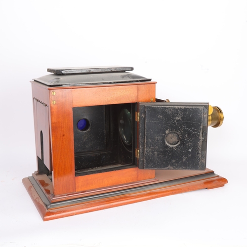 304 - THE DR RICHARD BAINES MAGIC LANTERN COLLECTION - an Adams & Co 19th century mahogany and brass cased... 