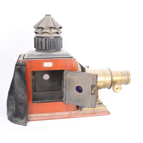 307 - THE DR RICHARD BAINES MAGIC LANTERN COLLECTION - a 19th century mahogany and brass cased magic lante... 