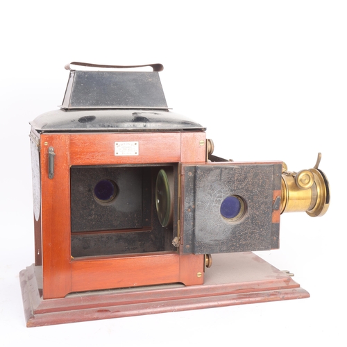 308 - THE DR RICHARD BAINES MAGIC LANTERN COLLECTION - a Newton & Co mahogany and brass cased single-focus... 