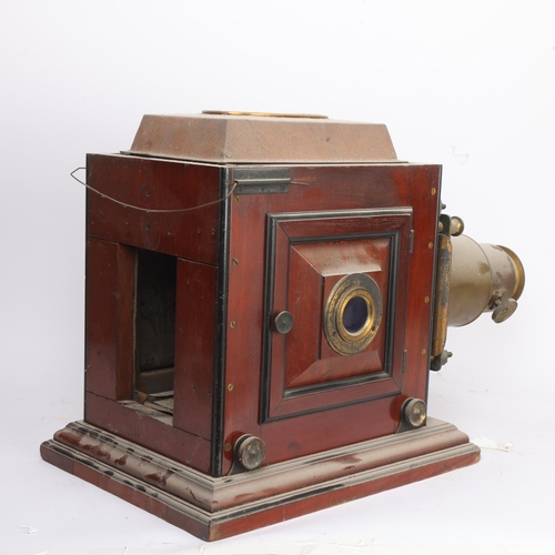 310 - THE DR RICHARD BAINES MAGIC LANTERN COLLECTION - a 19th century mahogany and brass cased magic lante... 