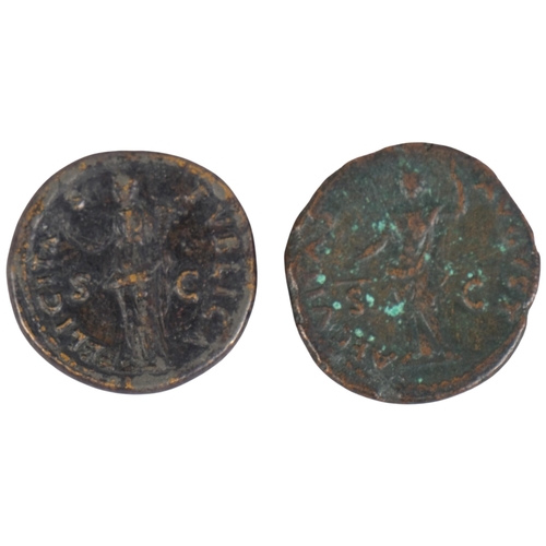 445 - Two Roman bronze coins, Vespasian (AD69-79)