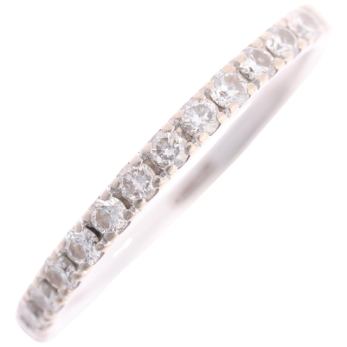 1171 - An 18ct white gold diamond three quarter eternity band ring, set with modern round brilliant-cut dia... 