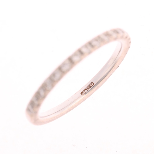 1171 - An 18ct white gold diamond three quarter eternity band ring, set with modern round brilliant-cut dia... 