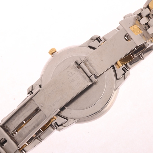 1013 - OMEGA - a gold plated stainless steel De Ville Prestige quartz calendar bracelet watch, ref. 196.115... 