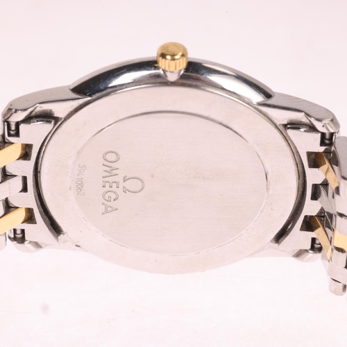 1013 - OMEGA - a gold plated stainless steel De Ville Prestige quartz calendar bracelet watch, ref. 196.115... 
