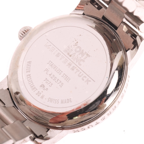 1042 - MONTBLANC - a stainless steel Meisterstuck Star automatic calendar bracelet watch, ref. 7073, silver... 