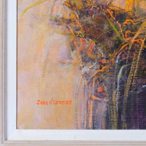 518 - John O'Connor (1913 - 2004), Heron Water, Ettrick Forest, oil on canvas, 76cm x 101cm, framed, prove... 