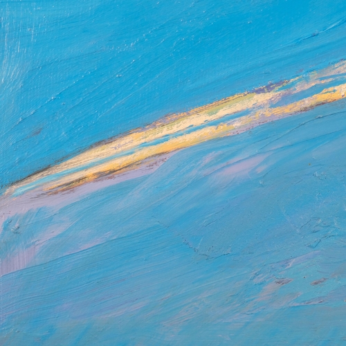 525 - Harold Mockford (1932 - 2023), Asleep On The Downs, oil on canvas, 2007, 30cm x 30cm, unframed