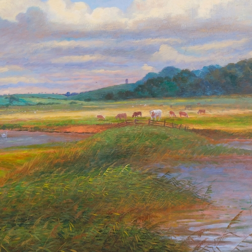 528 - Arthur Spencer Roberts (1920 - 1997), Winchelsea Marshes, oil on board, 1968, 50cm x 60cm, framed