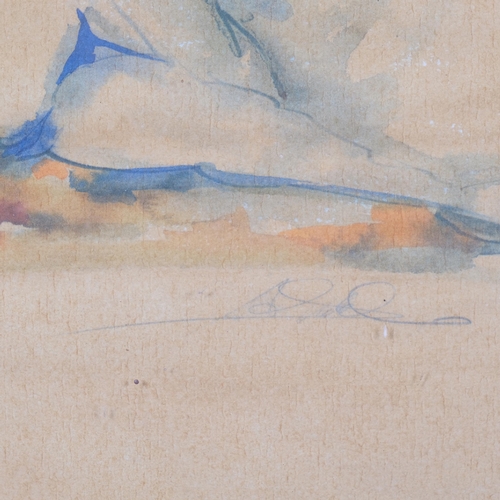 532 - Roger Bland, nude life study, watercolour, 24cm x 24cm, framed