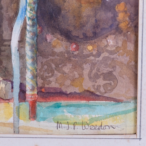 535 - M J P Weedon, All The Fun Of The Fair, mid-20th century watercolour, 29cm x 43cm, framed