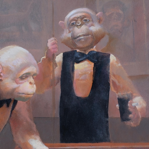 539 - Julian Gordon Mitchell, billiards, oil on canvas, 40cm x 50cm, framed