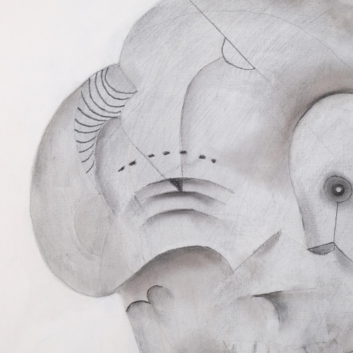 543 - Roland Jarvis (1926 - 2016), abstract composition, monochrome oil on canvas, 76cm x 51cm, unframed