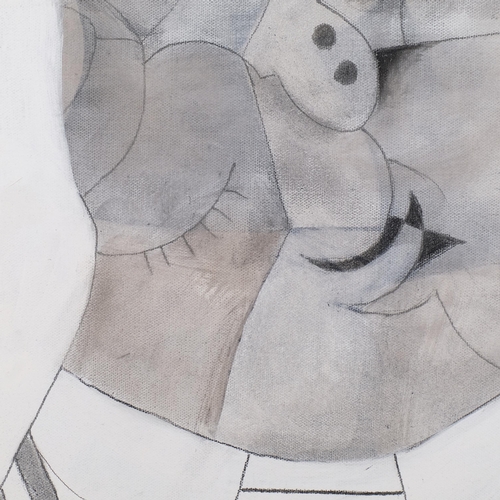 544 - Roland Jarvis (1926 - 2016), abstract composition, monochrome oil on canvas, 76cm x 51cm, unframed