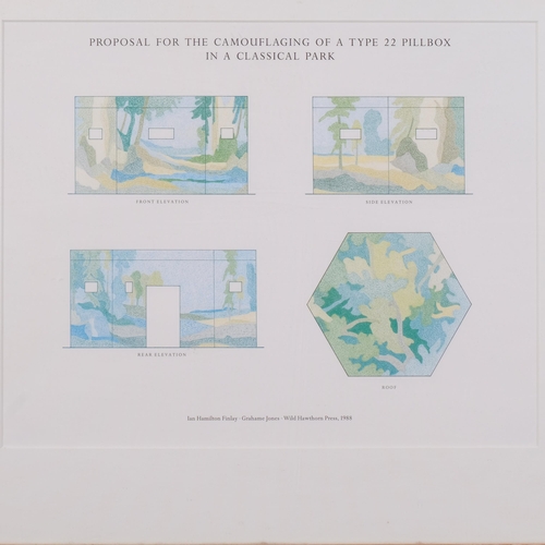 554 - Ian Hamilton Finlay, Proposal For The Camouflaging Of A Type 22 Pillbox In A Classical Park, 1988, p... 
