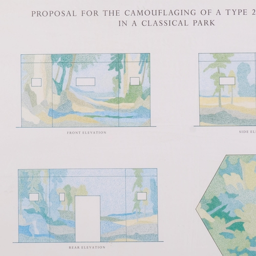 554 - Ian Hamilton Finlay, Proposal For The Camouflaging Of A Type 22 Pillbox In A Classical Park, 1988, p... 
