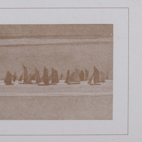 555 - Ian Hamilton Finlay, Penny Browns, print, published by Wild Hawthorne Press, image 6cm x 22cm, frame... 
