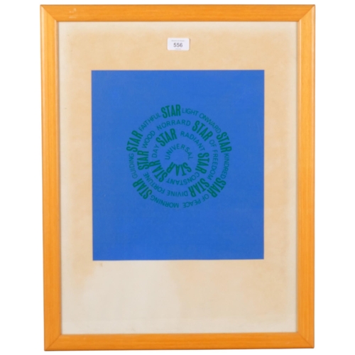 556 - Ian Hamilton Finlay, Universal Star, screenprint, image 33cm x 30cm, framed