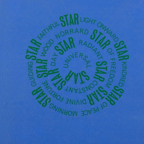 556 - Ian Hamilton Finlay, Universal Star, screenprint, image 33cm x 30cm, framed