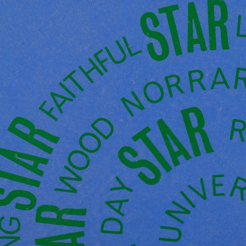 556 - Ian Hamilton Finlay, Universal Star, screenprint, image 33cm x 30cm, framed