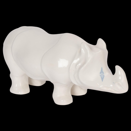 DAVID SHARP for Rye Pottery, a large Vintage rhinoceros, length 42cm ...