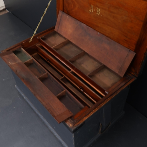 2162 - A Victorian painted pine sea chest, L90cm