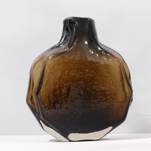 1 - GEOFFREY BAXTER for Whitefriars Glass, a Textured range 'Banjo' vase, pattern number 9681, in Cinnam... 