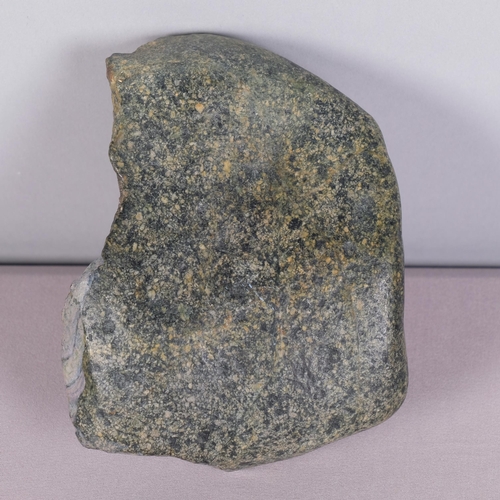 13 - MICHELLE VULAMA, Canada, a hand painted rock with male figure , signed and dated 2000, length 13cm