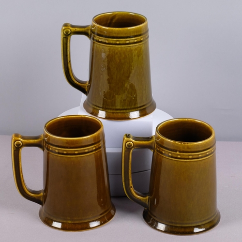 20 - BERIT TERNELL for Gefle, Sweden, 3 Viking pint size tankards or mugs, circa 1960s'/70s', marked B to... 