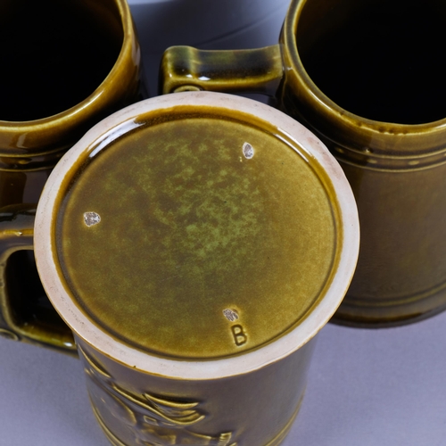 20 - BERIT TERNELL for Gefle, Sweden, 3 Viking pint size tankards or mugs, circa 1960s'/70s', marked B to... 