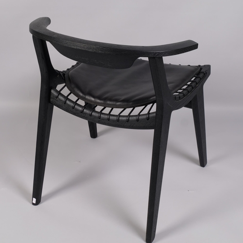 26 - A contemporary Klismos chair by ANTONIO CITTERIO for Knoll International, the natural black oak fram... 