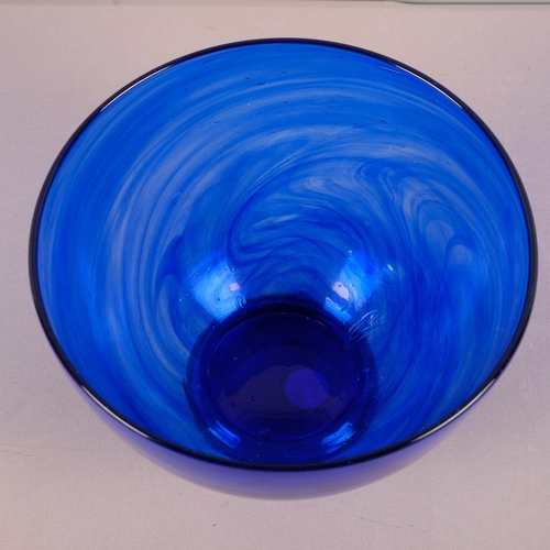 36 - WILLIAM BUTLER for Whitefriars Glass (James Powell & sons), a cobalt blue swirl glass vase, height 1... 