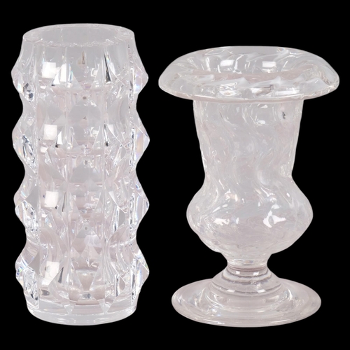 40 - Two mid-century crystal vases, CONSTANCE SPRY for Royal Brierley an Urn vase, height 15cm and WILLY ... 
