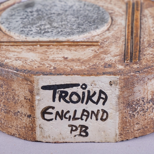 43 - PENNY BLACK for Troika, Cornwall, a wheel vase, makers marks to base, 1960s'/70s',  height 16cm, tog... 