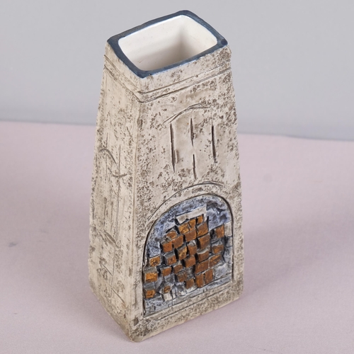 46 - PENNY BLACK for Troika, Cornwall, a coffin vase, 1960s'/70s', makers marks to base, height 17cm