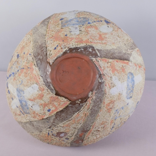 51 - JULIAN KING-SALTER (born 1954), a large twisted bottle form studio pottery vessel, with textured sur... 