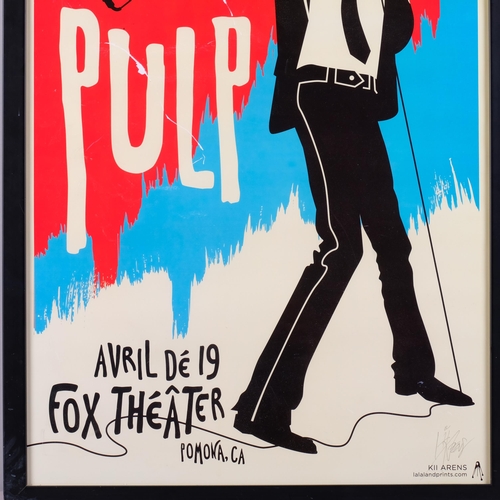 58 - Pulp, an American concert poster designed by KII ARENS (b.1967-), American, signed in pen by artist,... 