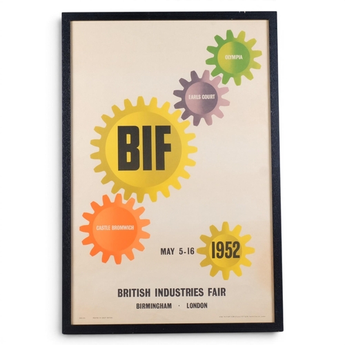 59 - A 1952 British Industries Fair poster, printed by Foss & Cross Ltd, London, framed, poster size 75 x... 
