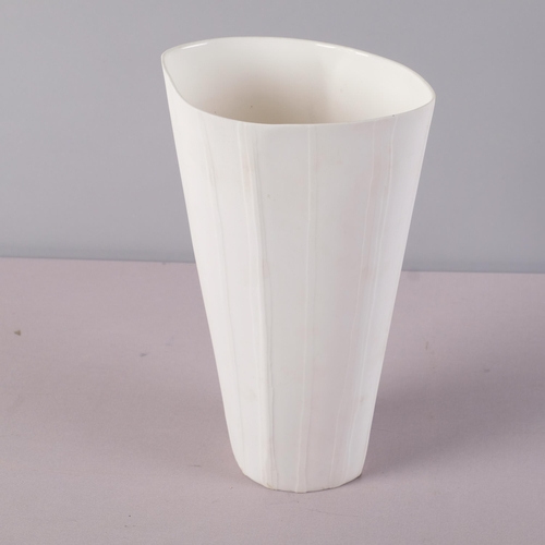 7 - SASHA WARDELL (b.1956), British, a bone china slipcast vase, textured matte exterior and glazed inte... 