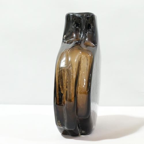 1 - GEOFFREY BAXTER for Whitefriars Glass, a Textured range 'Banjo' vase, pattern number 9681, in Cinnam... 