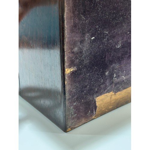 273 - A 19th century rosewood toilet/sewing box, with inlaid brass mother-of-pearl and amboyna marquetry d... 