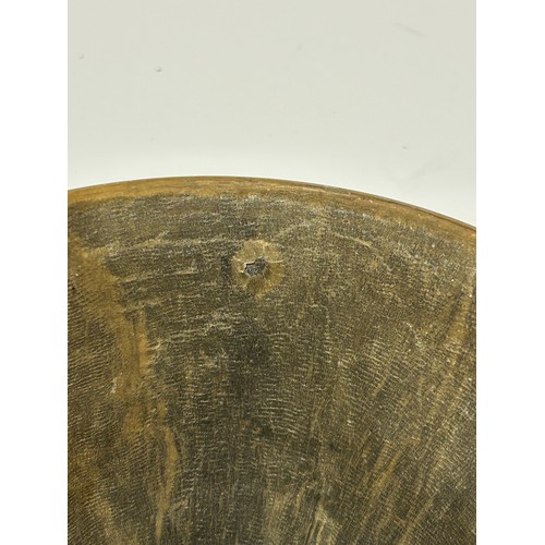 277 - A large Antique Continental rhino horn ceremonial cup, probably late 19th century, on unmarked white... 