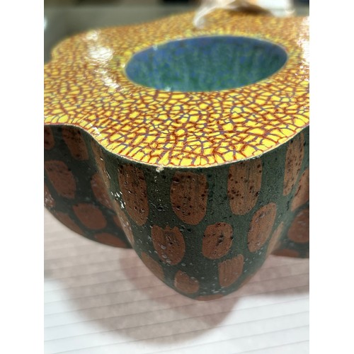 32 - KATE MALONE (b.1959-), British, a studio ceramic flower head or seed pod, double walled with varied ... 