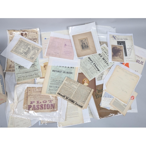 107 - A rich trove of ephemera relating to women in the theatre from the Victorian era into the mid-twenti... 
