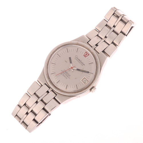 1029 - OMEGA - a Vintage stainless steel Constellation Electronic f300Hz chronometer quartz calendar bracel... 