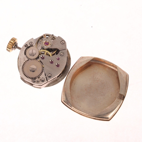 1043 - GRADUS - a lady's Vintage 9ct gold mechanical bracelet watch, circa 1970s, silvered dial with black ... 