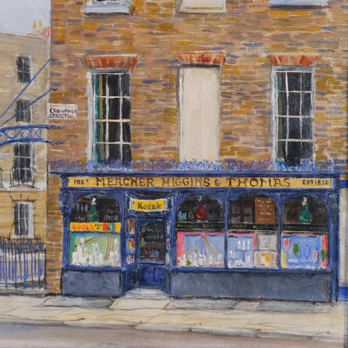 532 - Robert Beaver (1906 - 1975), Crawford Street Chemist London, 1957, oil on canvas, 35cm x 45cm, frame... 